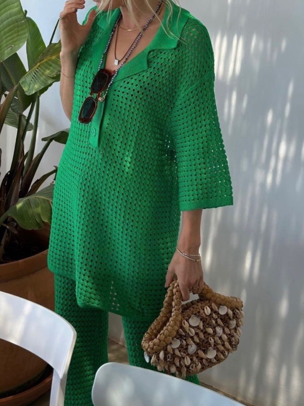 SIMON MILLER x MANGO crochet swim cover up top